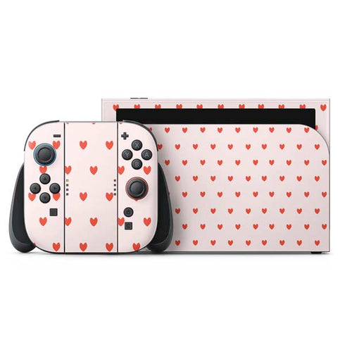 Pink and Red Hearts Nintendo Switch 2 (2025) with Joy-Con Skin